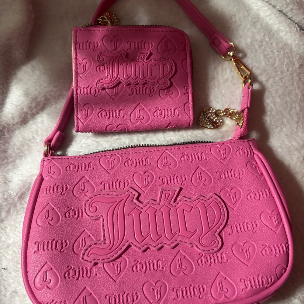Juicy Couture Vibrant Pink Crossbody Bag Set